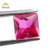 Rubi Artificial 5# Corindo Vermelho Quadrado Corte Princesa Rubi Sintético Joia de Corindo Vermelho Incrustação