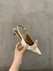 Zapatos de tacón alto con punta fina y lazo estilo francés para mujer, tacones de aguja, nuevas sandalias cerradas elegantes para socialité de verano 2024