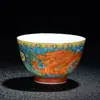 Taza de Té Cerámica Taza Maestra Taza Individual Color Esmalte Par de Tazas Dragón y Fénix Grandes Taza Zen Cuenco de Té Taza de Té Mayoreo