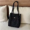 Bolso de hombro de lunares de gran capacidad, nuevo y moderno, para mujer; elegante bolso tote de pana dulce para ir al trabajo.