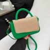 Moda Casual Trendy Simple Color Sólido Elegante Bolso Bandolera de Hombro Único con Empalme de Textura Popular Modelo Nuevo 2025