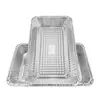 Bandeja para Pescado a la Parrilla Cuadrada Caja de Almuerzo de Papel de Aluminio 525 Extra Grande Bandeja de Papel de Aluminio Bandeja Comercial para Barbacoa Estufa para Llevar Pescado a la Parrilla Estufa de Cassette
