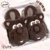 Lindas y divertidas pantuflas de peluche de dibujos animados para mujer, perfectas para otoño e invierno, con un diseño grueso, cálido y esponjoso, ideales para usar en casa