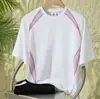 Camiseta Deportiva de Color Contrastante Transpirable con Cuello Redondo para Verano para Hombres y Mujeres/Ropa de Trabajo a la Moda Mangas Cortas 8494