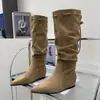 Primeiro Encontro Temporada Aumento Veludo Cano Alto Acima do Joelho Botas Longas Outono 2026 Novo Estilo Bico Fino Temperamento Moda Botas Manga Feminino