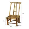 Silla de Bambú con Respaldo, Juego de Mesa y Sillas de Bambú para Patio Exterior, Taburete de Bambú, Asiento Hecho a Mano, Mesa de Café de Bambú Tejido para Ocio en Casa, Silla de Bambú