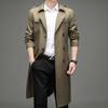 Gabardina Larga Casual de Doble Botonadura para Hombre Estilo Primavera y Otoño 2026, Holgada, Delgada, por Encima de la Rodilla, para Hombres de Mediana Edad y Jóvenes
