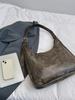 Bolsa grande de couro macio texturizado para mulheres 2023 novo estilo western all-match bolsa de ombro elegante e moderna bolsa tipo balde