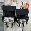 Mochila Versátil Japonesa para Mujer Bloques de Color Ligera Mochila con Personalidad Moderna Casual para Viajes Cotidianos Linda Ins Bolsa para Estudiante Universitario