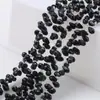 Cuentas Sueltas de Cristal Accesorios para Joyería DIY Cuentas de Vidrio Tallado Forma de Gota de Agua Accesorios para Ropa Color Plateado Agujero Horizontal 5*8mm Gota de Agua