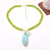 Collar con Colgante de Gota de Agua Geométrico Cruzado Retro de Color Contrastante Sentido de Diseño de Nicho con Cuentas para Mujer Salida de Vacaciones Vitalidad de Verano