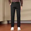 Calça Casual Masculina de Tencel de Alta Qualidade 2026 Outono Novo Estilo Elástica Cintura Alta Perna Reta Pequena Calça Social Calça para Meia-idade