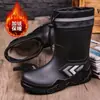 Zapatos impermeables de moda transfronterizos hasta la pantorrilla con cordón elástico, botas de lluvia para hombres, repartidores, ropa para exteriores, pesca, botas de lluvia antideslizantes