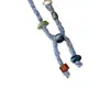 Colar de Lã Tricotado com Contraste de Cores e Contas Feminino 2025 Novo Luxo Acessível Design de Nicho Acessórios de Corrente para Suéter