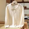 Nueva Ropa Infantil de Manga Larga para Otoño e Invierno, Camisa Básica de Color Sólido con Cuello Solapa, Suéter Pulóver Unisex de Lana Pura con Diseño Trenzado