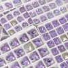 Celebridad de Internet Nuevo k9 cristal de vidrio joyería para uñas Super Brillante cuadrado grueso gota de agua corazón Diamante lavanda morado claro taladro de uñas
