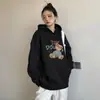 Sudadera con Capucha de Gato de Dibujos Animados Blanca y Gris para Mujer 2026 Nueva Otoño e Invierno Sudadera Estilo Coreano Conjunto Minimalista Top Chaqueta