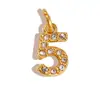 [Procesamiento Personalizado] Colgante de Acero Inoxidable con Incrustaciones de Diamantes de 26 Letras Estilo Europeo y Americano Transfronterizo para Collar y Pendientes DIY Accesorios Hechos a Mano