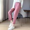 Pantalones de traje rectos color marrón Maillard para mujer, otoño e invierno, nuevos, de cintura alta, casuales, de lana, tipo tubo, con forro polar, adelgazantes, cropped