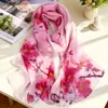Lenço de Seda Pequeno Estilo Fada Chiffon Lenço Longo Feminino Primavera Outono Inverno Lenço de Proteção para o Pescoço Lenço Mãe Lenço Fino