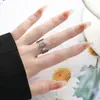 Anel Aberto com Design de Nicho Interessante Feito de Aço Inoxidável, Anel para Dedo Indicador com um Toque de Luxo Leve, Moderno e Fashion, Acessório Versátil Estilo Coreano