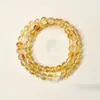 Pulsera de Cristal Amarillo Natural con Diseño Único, Pixiu, Azeztulita Amarilla, Ojo de Tigre, Pulsera de Cristal de Doble Círculo, Regalo