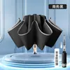 Paraguas con Hebilla de Anillo, Totalmente Automático, Ampliado y Reforzado, para Hombres y Mujeres, Doble Propósito para Sol y Lluvia, Montable en Coche, Paraguas de Plegado Inverso, Tamaño Grande