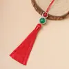 8cm Cabaça Borla Poliéster Saquinho Leque Decoração Pingente Borla Hanfu Acessório de Botão de Pressão Borla Pingente Decorativo