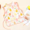 Babero corto de tafetán de poliéster para niños con estampado de dibujos animados, babero de alimentación para bebés, delantal impermeable para niños