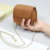 Nuevo Estilo Billetera Mini de Cuero Genuino con Cadena para Monedas Piel de Vaca de Capa Superior Moda Simple Bandolera Billetera Pequeña para Guardar Bolsa para Labial para Mujeres