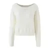 Suéter de punto suave y acogedor de un hombro inspirado en el diseño para mujer, nueva llegada de otoño e invierno, estilo delicado, top de punto de manga corta