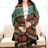 Cachecol xadrez feminino inverno versátil estilo coreano cachecol de estudante franja de cashmere dupla-uso xale xadrez quente atacado