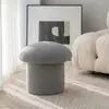 Taburete de Maquillaje de Madera Maciza con Forma de Hongo, Taburete Bajo, Taburete Redondo, Taburete Nórdico para Cambiar Zapatos en Casa, Taburete Pequeño, Taburete para Sofá, Taburete Minimalista de Lujo Ligero