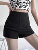 Shorts de Traje Negros para Mujer, Verano Cintura Alta Línea A Ajustados Elásticos Petite Seguridad Anti-Exposición Shorts Base