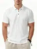 Camisa de Lapela de Manga Curta de Algodão e Linho para Comércio Exterior Transfronteiriço Camisa Casual Solta de Algodão e Linho Masculina Camiseta Respirável Camisa Polo