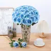 Exquisitas Rosas Simuladas de Terciopelo, Ramos de Boda, Accesorios de Fotografía para Boda Día de San Valentín Chino, Adornos de Decoración para el Hogar, Flores Falsas