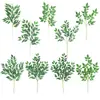 Nuevo producto transfronterizo hojas falsas hojas de sauce artificiales florero arreglo floral decoración de hojas verdes tallo único hojas de eucalipto simulación