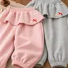 Calça Infantil Estilo Outono Calça Jogger 2026 Nova Calça Casual para Bebê Calça de Moletom Infantil Calça Longa Estilosa para Meninas