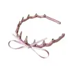 Diadema de estilo coreano dulce de corona alta con lazo ondulado retro, con un toque elegante y sofisticado, diadema con pinza para el pelo antideslizante para mujer