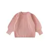 Suéter Simples Wuli Bu Yi para Crianças Estilo Simples Bebê Moda Top Meninas 2026 Primavera e Outono Nova Moda Tricô