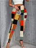 Estampado de Arte Geométrico Abstracto Leggings para Mujer 3D Digital Largo Diseño Personalizado Pedido Mínimo Una Pieza Estilo Verano Delgado para Mujer