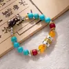 Pulseiras Tecidas Artesanais Mais Vendidas na Fronteira, Pulseiras de Imitação de Turquesa e Cera de Abelha Estilo Étnico Retrô, Acessórios de Pulseiras Nepaleses