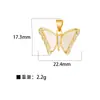 Moda Transfronteiriça Liga de Cobre Micro Diamante Zircônia Colorida Borboleta Pingente Acessórios DIY Acessórios de Colar Atacado
