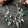 Sombrero de Vaquero Étnico Retro Transfronterizo de Aleación Botas de Vaquero Herradura Cactus Colgante Pulsera de Felpa Multicapa