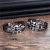 Venta caliente de Temu pulsera punk de calavera transfronteriza europea y coreana no convencional pieza única pulsera de cuero con cabeza de fantasma que gotea