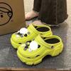 Zapatos Croc de Suela Gruesa Ropa de Abrigo para Mujer 2024 Nuevo Verano Elevadores Antideslizantes Tacones Altos Sandalias de Playa Eva Zapatillas Mujer