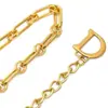 Cadena de cintura de metal letra D cadena accesorios para mujer cadena para suéter cinturón decorativo de perlas para abrigo cinturón delgado para pantalones moda femenina