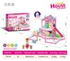 Casa de campo miniatura de vila nova transfronteiriça diy se blocos de construção para montar casa castelo de princesa brinquedo casa de bonecas para menina