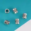 Plata de ley S925 tubo redondo seis palabras mantra barril cuentas accesorios retro brillante Plata tailandesa agujero grande redondo DIY materiales hechos a mano