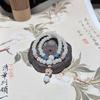 Pulsera de doble círculo de bodhi de jade blanco natural, árbol de azufaifo, dosel de loto, borla, ábaco, pulsera de cuentas de barril antiguo, colección de objetos divertidos